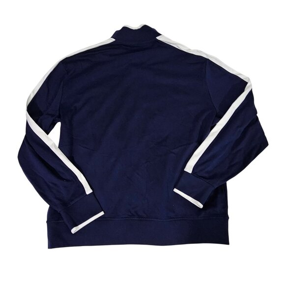 Polo Ralph Lauren Navy Track Jacket XL Full-Zip Cotton Blend With White Stripes - Picture 6 of 6